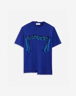 Lanvin ASYMMETRICAL CURB LACE T-SHIRT