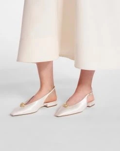 Lanvin SATIN SWING SLINGBACK MULE WITH MELODY JEWEL -Lanvin Fashion FW BASS06 RASO P2300F