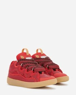 Lanvin CURB LEATHER AND RHINESTONE SNEAKERS -Lanvin Fashion FW SKDK02 STRA H22303 B