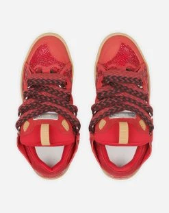 Lanvin CURB LEATHER AND RHINESTONE SNEAKERS -Lanvin Fashion FW SKDK02 STRA H22303 C