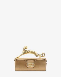Lanvin MEDIUM METALLIC LEATHER PENCIL CAT BAG