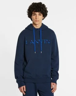 Lanvin CURB EMBROIDERED HOODED SWEATER -Lanvin Fashion RM HO0010 J209 H22241 C