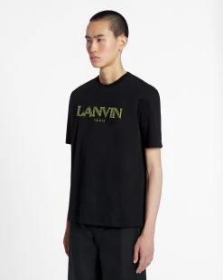 CLASSIC T-SHIRT WITH RAFFIA LANVIN PARIS EMBROIDERY -Lanvin Fashion RM TS9010 J029 A2310 C