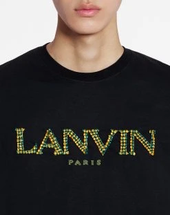 CLASSIC T-SHIRT WITH RAFFIA LANVIN PARIS EMBROIDERY -Lanvin Fashion RM TS9010 J029 A2310 E