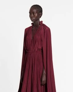 Lanvin LONG RUFFLE DRESS IN CHARMEUSE -Lanvin Fashion RW DR0042 4778 A2139 C