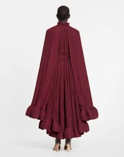 Lanvin LONG RUFFLE DRESS IN CHARMEUSE -Lanvin Fashion RW DR0042 4778 A2139 D