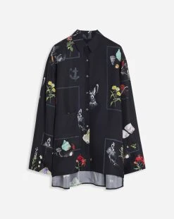 Lanvin BOTANICAL PRINT LONG SLEEVE OVERSIZED RELAXED SHIRT
