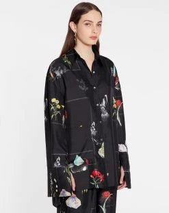 Lanvin BOTANICAL PRINT LONG SLEEVE OVERSIZED RELAXED SHIRT -Lanvin Fashion RW SIY010 5611 P2310 C