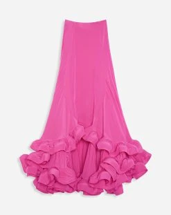 Lanvin ASYMMETRICAL CHARMEUSE MAXI SKIRT