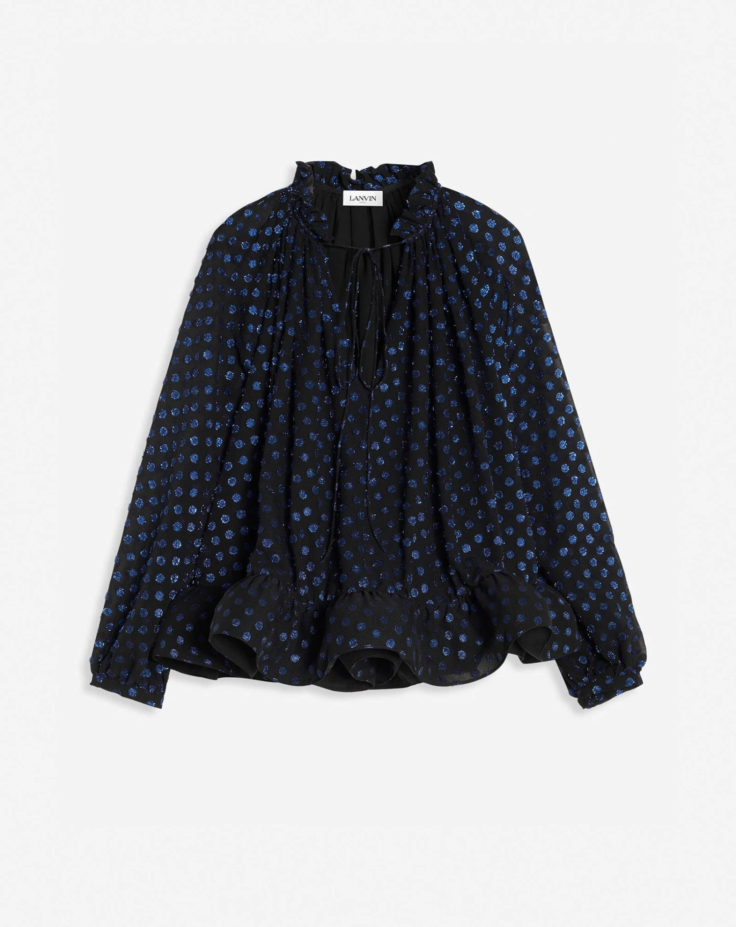Lanvin LONG SLEEVE PRINTED CHARMEUSE BLOUSE 3 Lanvin LONG SLEEVE PRINTED CHARMEUSE BLOUSE