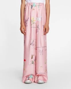 Lanvin PRINTED WIDE LEG FLUID PANT IN SILK -Lanvin Fashion RW TRY007 5611 P2350 C