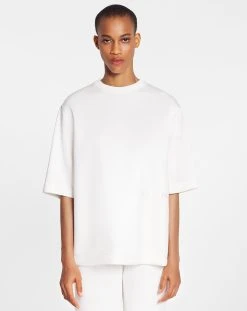 RELAXED FIT LANVIN LOGO TEE IN GLOSSY DOUBLE JERSEY -Lanvin Fashion RW TS0003 5597 P2301 C