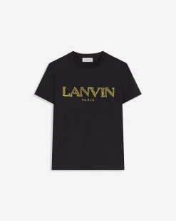 OVERSIZED T-SHIRT WITH RAFFIA LANVIN PARIS EMBROIDERY