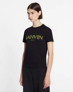 OVERSIZED T-SHIRT WITH RAFFIA LANVIN PARIS EMBROIDERY -Lanvin Fashion RW TS9030 J029 A2310 C