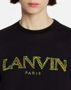 OVERSIZED T-SHIRT WITH RAFFIA LANVIN PARIS EMBROIDERY -Lanvin Fashion RW TS9030 J029 A2310 E