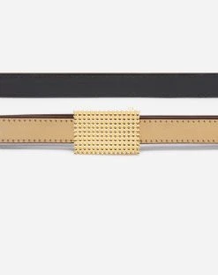 Lanvin CONCERTO BELT IN METALLIC LEATHER -Lanvin Fashion aw bemb0q metl a23m110 c