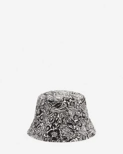 Lanvin FLOWER TO ZEBRA PRINTED COTTON BUCKET HAT