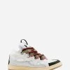 Lanvin LEATHER AND GLITTER TECHNICAL MATERIAL CURB SNEAKERS -Lanvin Fashion fm skrk11 drlx a2200a 1