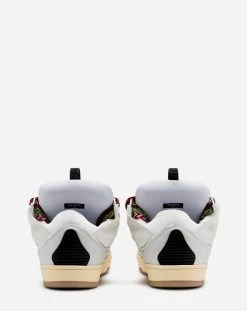 Lanvin LEATHER AND GLITTER TECHNICAL MATERIAL CURB SNEAKERS -Lanvin Fashion fm skrk11 drlx a2200d 1