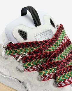 Lanvin LEATHER AND GLITTER TECHNICAL MATERIAL CURB SNEAKERS -Lanvin Fashion fm skrk11 drlx a2200e 1