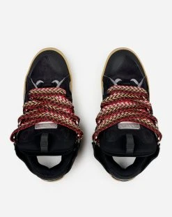 Lanvin Leather And Glitter Technical Material Curb Sneakers -Lanvin Fashion fm skrk11 drlx a2210c