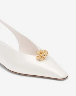 Lanvin SATIN SWING SLINGBACK MULE WITH MELODY JEWEL -Lanvin Fashion fw bass06 raso p2300 e