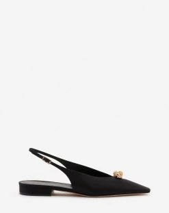 Lanvin SATIN SWING SLINGBACK MULE WITH MELODY JEWEL