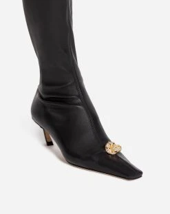 Lanvin LEATHER SWING BOOTS WITH MELODIE JEWEL -Lanvin Fashion fw bosf03 nasc p2310 e