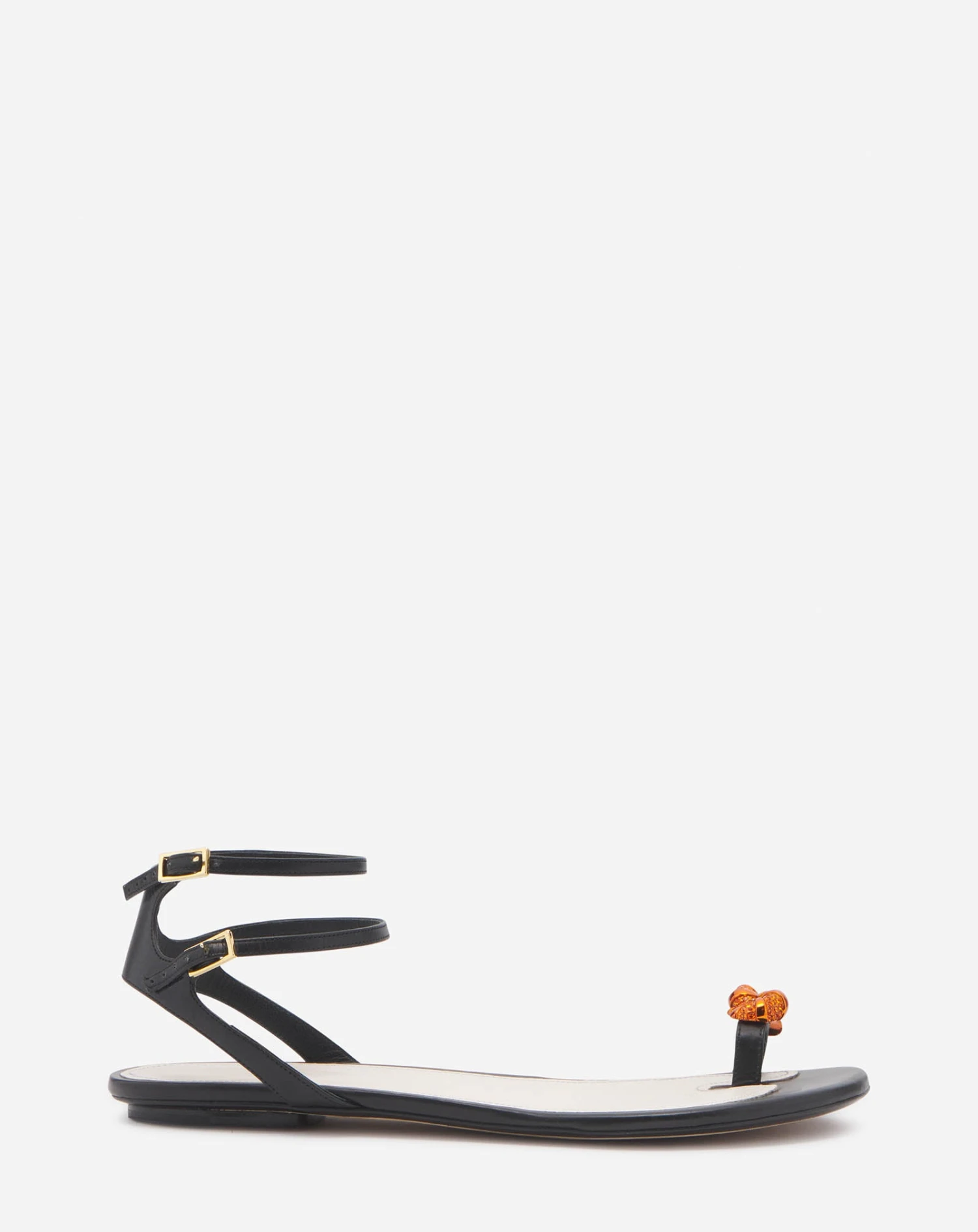 Lanvin FLAT LEATHER SWING SANDALS WITH MELODIE JEWEL 3 Lanvin FLAT LEATHER SWING SANDALS WITH MELODIE JEWEL