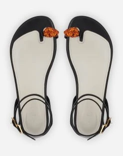 Lanvin FLAT LEATHER SWING SANDALS WITH MELODIE JEWEL 10 Lanvin FLAT LEATHER SWING SANDALS WITH MELODIE JEWEL -Lanvin Fashion fw sass0b rive e2310 c 98e3d8d5 d706 438a b9db fe1cddc4fb0f