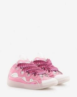 Lanvin METALLIC LEATHER CURB SNEAKERS -Lanvin Fashion fw skdk02 irid p235000 b