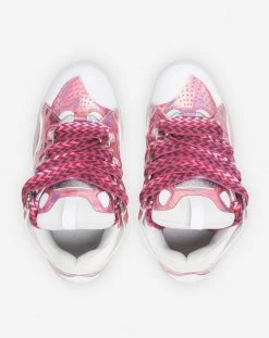 Lanvin METALLIC LEATHER CURB SNEAKERS -Lanvin Fashion fw skdk02 irid p235000 c