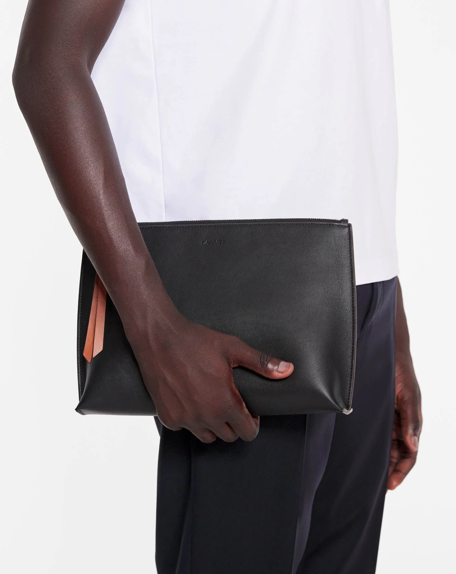 Lanvin ZIPPERED LEATHER HOBO TIE CLUTCH 4 Lanvin ZIPPERED LEATHER HOBO TIE CLUTCH - Image 2