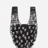 MACRAME BY LANVIN EMBROIDERED SATIN BAG