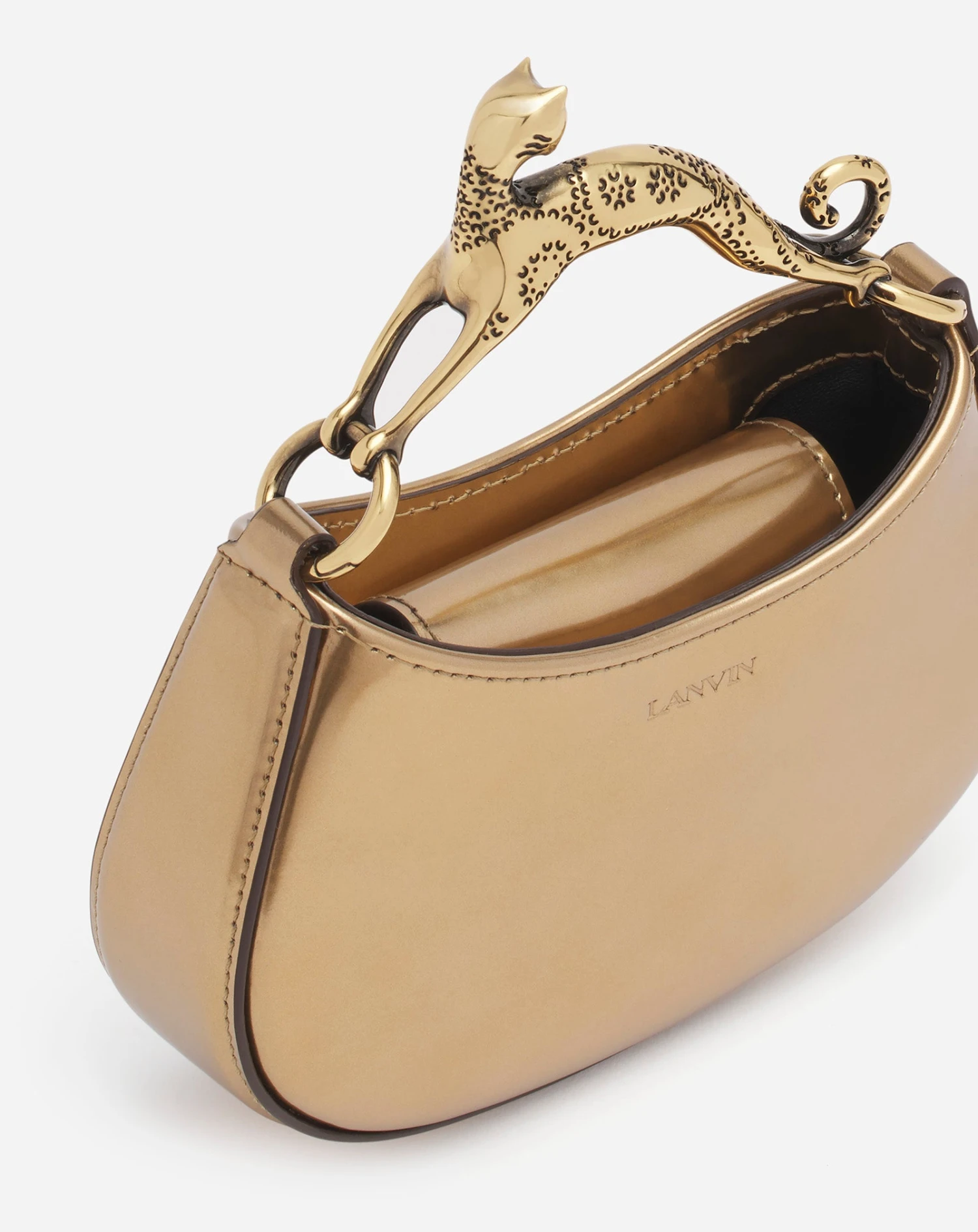 Lanvin METALLIC LEATHER NANO HOBO CAT BAG 7 Lanvin METALLIC LEATHER NANO HOBO CAT BAG - Image 5