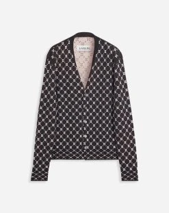 Lanvin FLORAL JACQUARD BOXY CARDIGAN