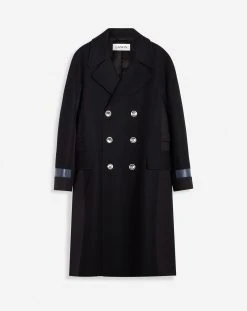 Lanvin DOUBLE-BREASTED COAT WITH CONTRASTING PANELS AND KIMONO SLEEVES