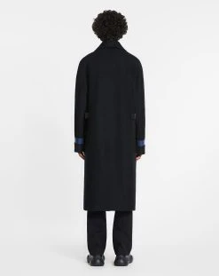 Lanvin DOUBLE-BREASTED COAT WITH CONTRASTING PANELS AND KIMONO SLEEVES -Lanvin Fashion rm co0004 5516 h2210 d 284f0b9c ae51 4450 8ba9 ac8e6c7bd1b1