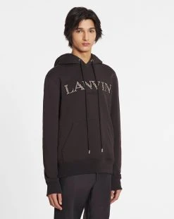 EMBROIDERED LANVIN CURB HOODIE -Lanvin Fashion rm ho0010 j209 e23101 c 0dea781b 476f 4e2c b39c aca1b0b1c1e3