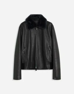 Lanvin JACKET IN CALFSKIN WITH SHEARLING COLLAR
