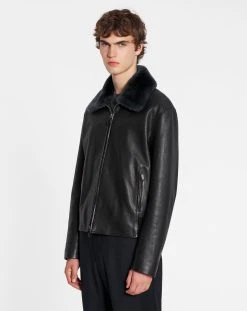 Lanvin JACKET IN CALFSKIN WITH SHEARLING COLLAR -Lanvin Fashion rm ja0012 l037 p2310c ef263a9a f373 4d7d 8028 c27d96c140d8