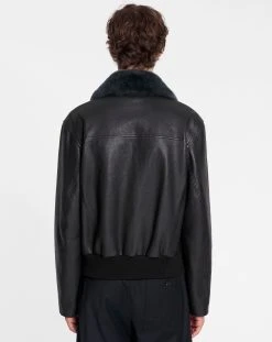 Lanvin JACKET IN CALFSKIN WITH SHEARLING COLLAR -Lanvin Fashion rm ja0012 l037 p2310d ae06331e 3adc 4cbb afea 00019ff9a02a