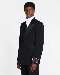 Lanvin DOUBLE-BREASTED TUXEDO JACKET WITH CONTRASTING PANELS -Lanvin Fashion rm ja0013 4885 h2210 c 75d9dd1f b191 46b9 854a ba0ca0b48cb5