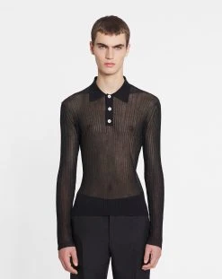 Lanvin SHEER KNIT POLO -Lanvin Fashion rm pl0017 k403 e2310 c