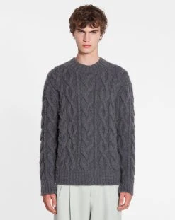 Lanvin ARAN KNIT JUMPER IN BRUSHED MOHAIR -Lanvin Fashion rm po0007 k401 p23124c