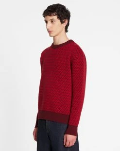 Lanvin CURB HERRINGBONE CREWNECK SWEATER IN MERINO WOOL -Lanvin Fashion rm po0024 k005 a23b330 c 43321480 13a6 44ee 84f8 c05e1856faea