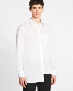 Lanvin ASYMMETRICAL SHIRT WITH TONE-ON-TONE STRIPES -Lanvin Fashion rm si0011 5396 a2200c 2