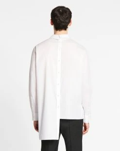 Lanvin ASYMMETRICAL SHIRT WITH TONE-ON-TONE STRIPES -Lanvin Fashion rm si0011 5396 a2200d 2
