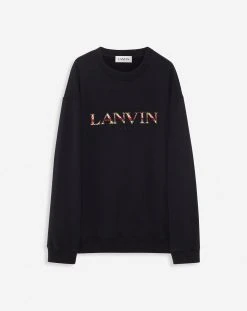 OVERSIZED EMBROIDERED LANVIN CURB SWEATSHIRT