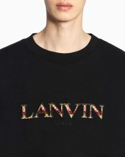 OVERSIZED EMBROIDERED LANVIN CURB SWEATSHIRT -Lanvin Fashion rm ss0004 j209 a2310 e 1f2494a9 8d28 4bca 9c41 8bf33c349aab